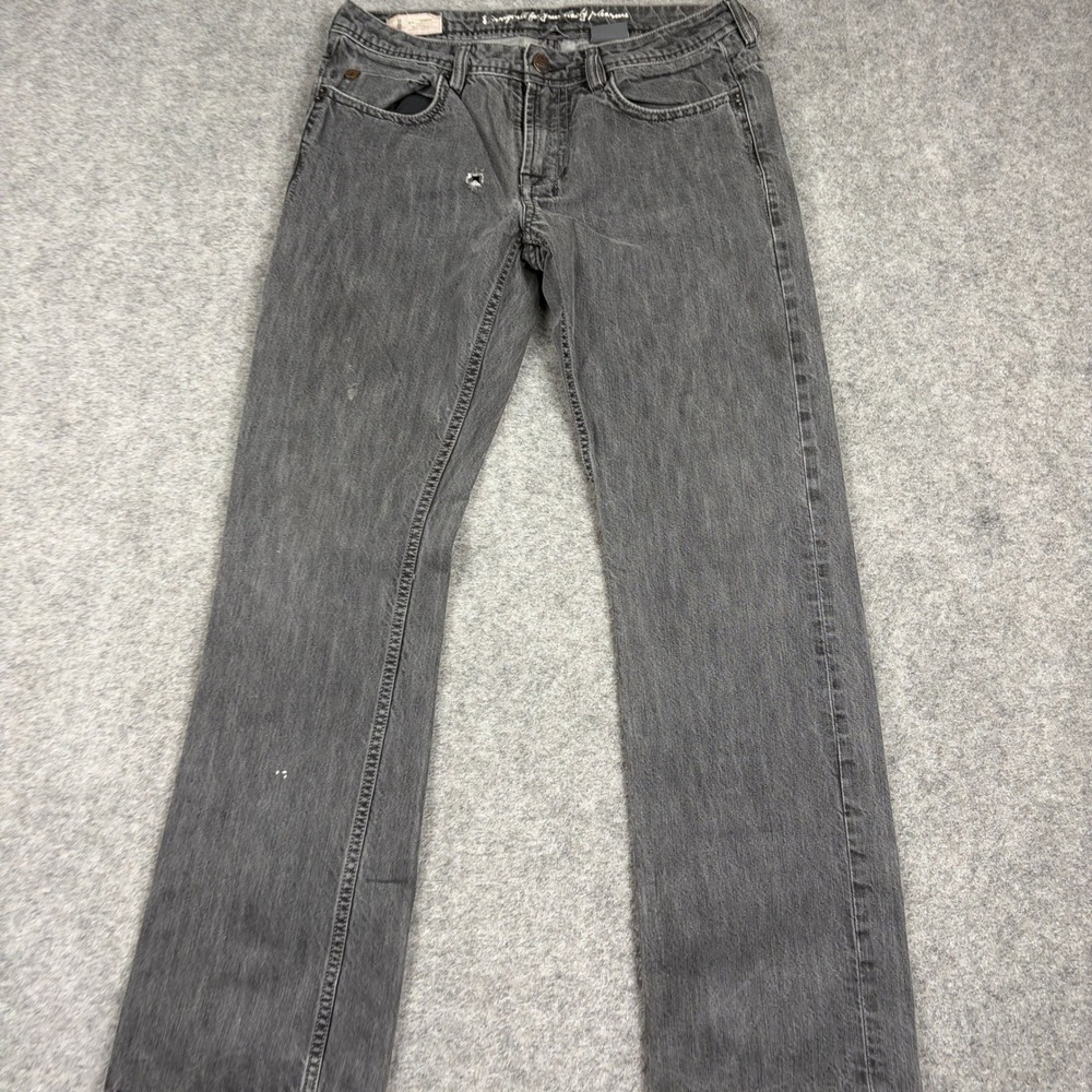 Buffalo David Bitton Daran Jeans Mens 30x32 Slim Straight Grey Faded Distressed - Picture 4 of 16